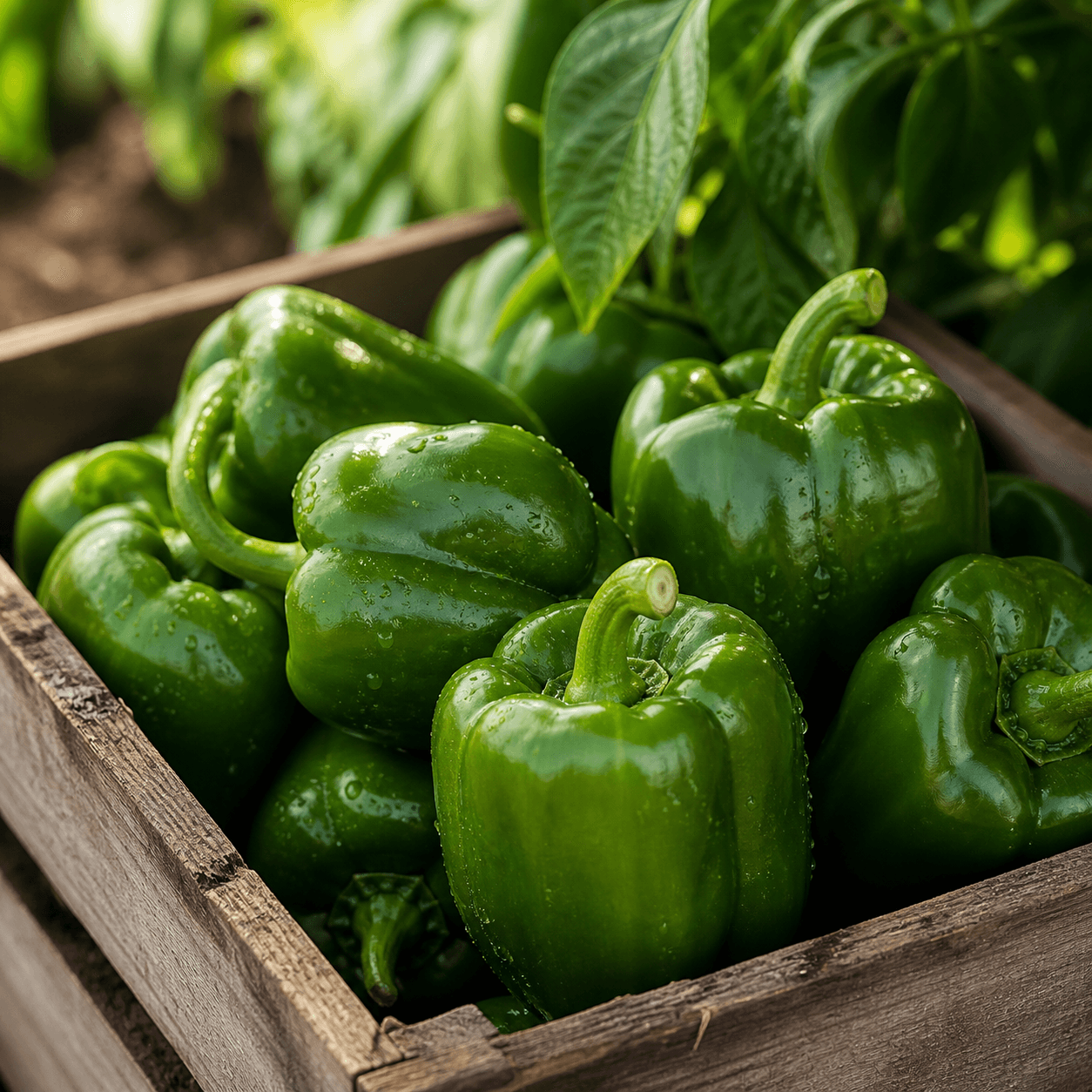 Pimientos verdes listos