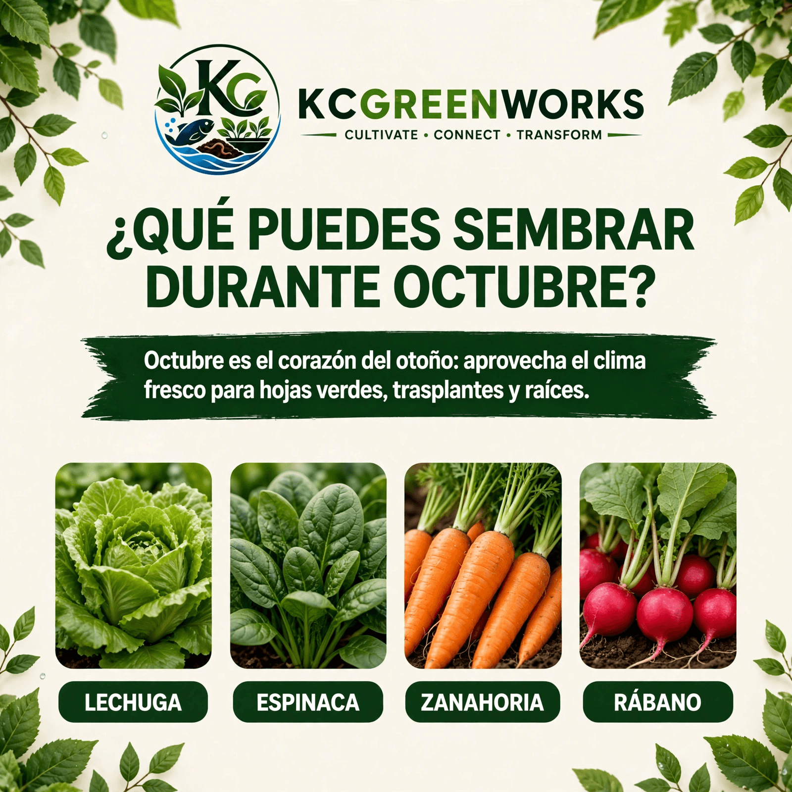 Infografía sobre qué sembrar en Octubre